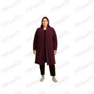 ⚡ Tek Gear UltraSoft Fleece Long Cardigan – Plum – Size XL – NWT